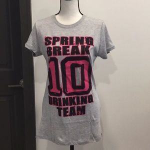 Gray Short Sleeve Tee Spring Break Drinking Team